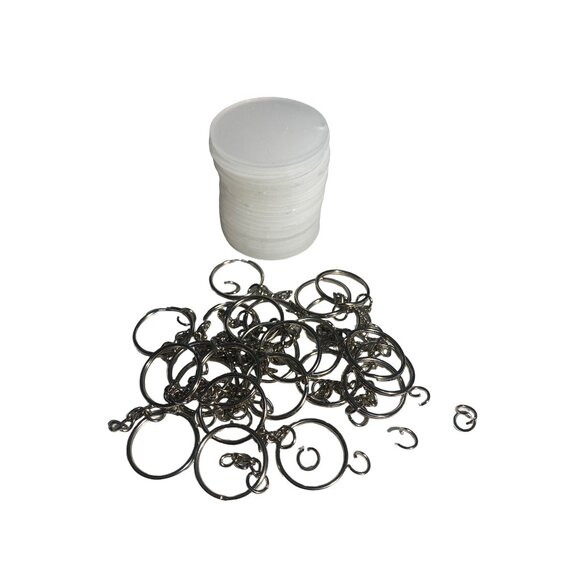 24 Pieces Clear Acrylic Keychains 2" Round Blanks W/Metal Rings for DIY Craft Pr - Picture 1 of 6
